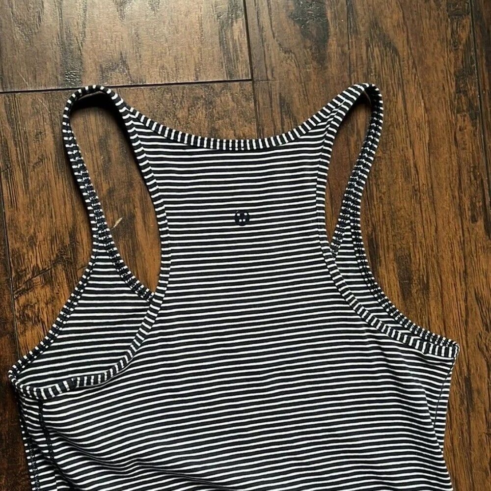 Lululemon Refresh Racerback Maxi Dress II Pima Cotton Size 4 Navy Stripe - Picture 7 of 9